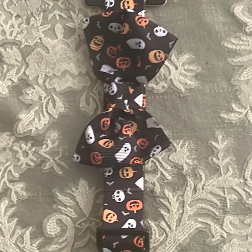 Party Dog Dog Collar with Bow Tie - Black and Orange